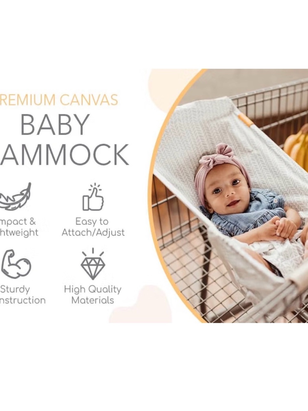 Premium Canvas Baby Hammock Bib in Soft Pink